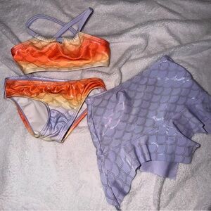 Wonder Nation Orange and Purple Mermaid Pajama Set